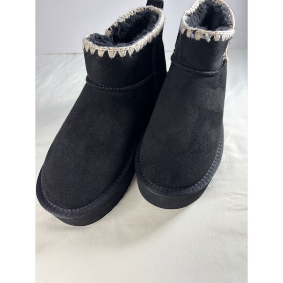 SODA Boots Suede Women's Round Toe Low Sole Sharper Lined Ankle Size 7 M black - Picture 3 of 6